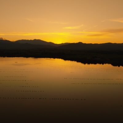 Étang de Diana au coucher de soleil
