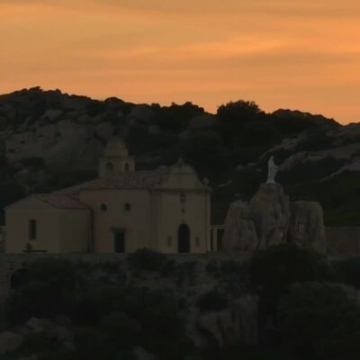 Notre Dame de la Serra au coucher de soleil Calvi