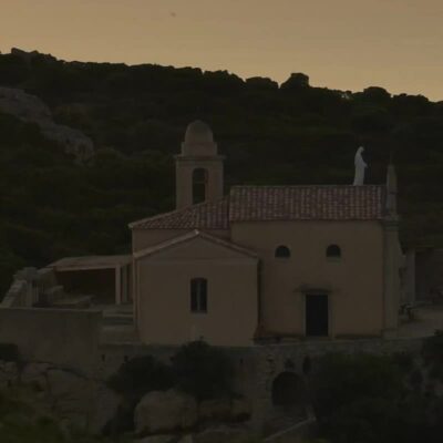 Notre Dame de La Serra au coucher de soleil Calvi