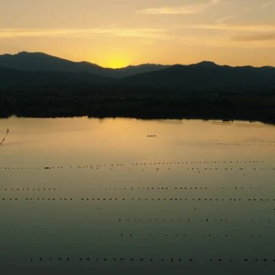 Etang de Diana au coucher de soleil