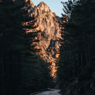 Route de Bavella au lever de soleil