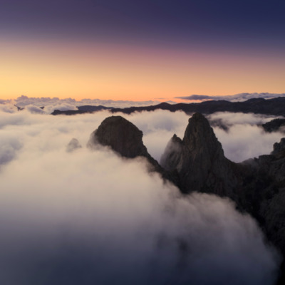 Les Aiguilles de Bavella au coucher de soleil drone