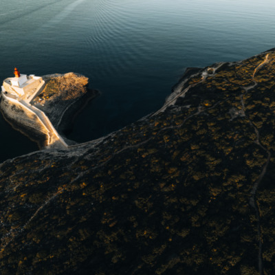Phare de La Madonetta matin Bonifacio drone