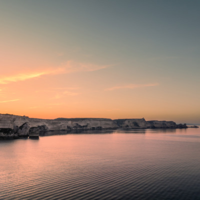 Bonifacio au lever de soleil drone