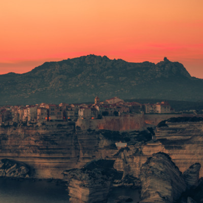 Bonifacio au coucher de soleil