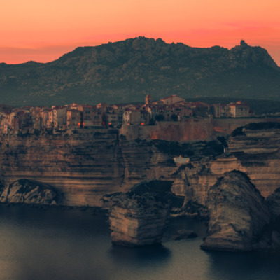 Bonifacio au coucher de soleil