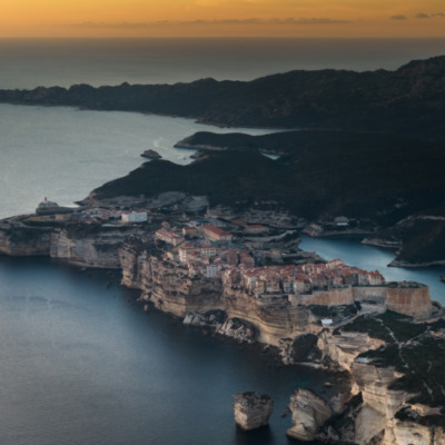 Bonicafio au coucher de soleil drone