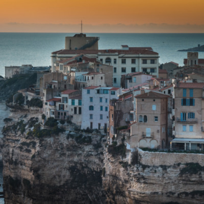 Bonicafio au coucher de soleil drone