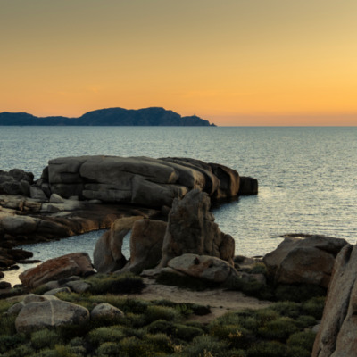 La Revellata au coucher de soleil