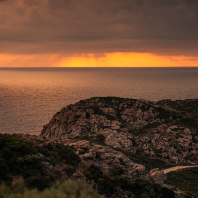 La Revellata au coucher de soleil
