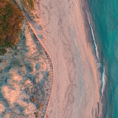 Plage de Capo di Feno au coucher de soleil