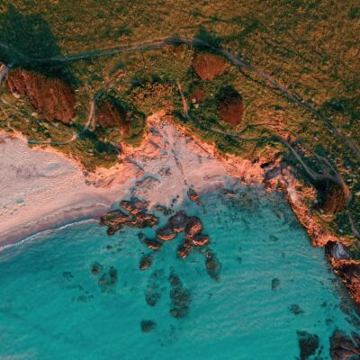 Plage de Capo di Feno au coucher de soleil