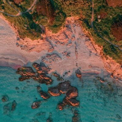 Plage de Capo di Feno au coucher de soleil