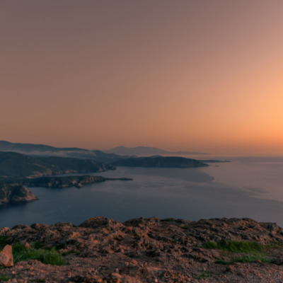 Tour génoise de Capo Rosso au coucher de soleil
