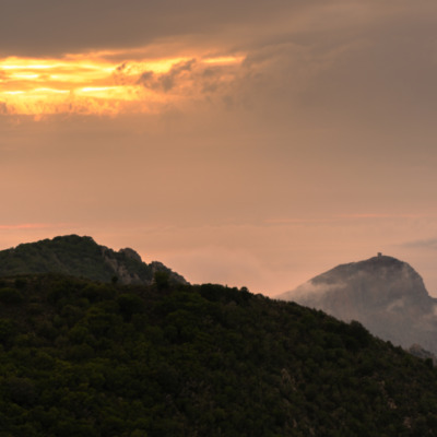 Capo Rosso au coucher de soleil