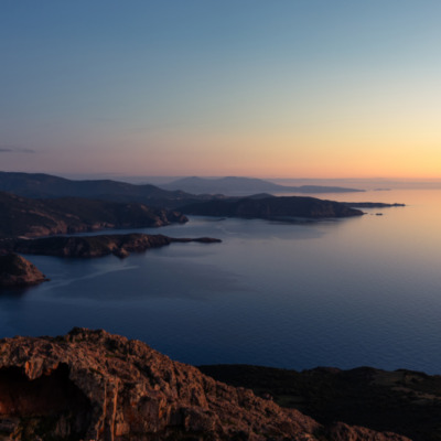 Capo Rosso au coucher de soleil