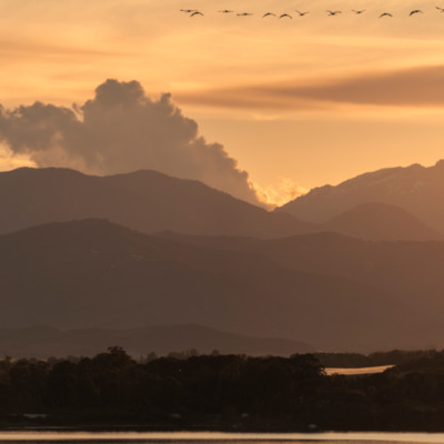 Etang de Diana au coucher de soleil