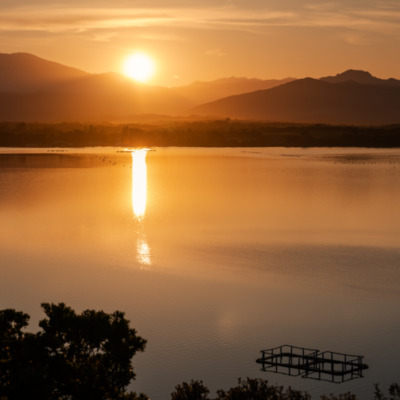 Etang de Diana au coucher de soleil