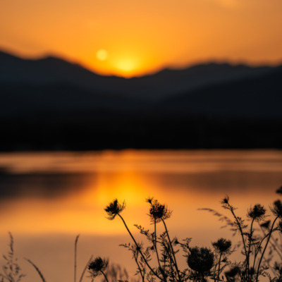 Etang de Diana au coucher de soleil