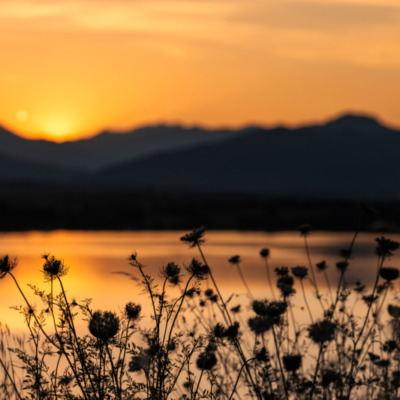 Etang de Diana au coucher de soleil