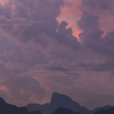 Monte Senino au coucher de soleil