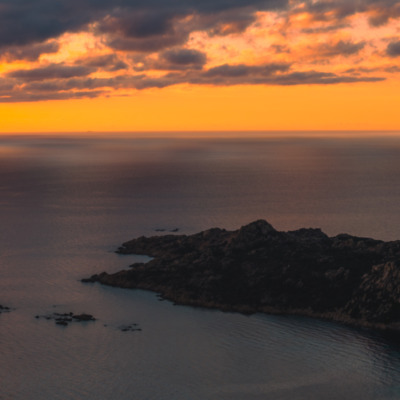 Roccapina au coucher de soleil drone