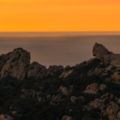 Le Lion de Roccapina au coucher de soleil drone