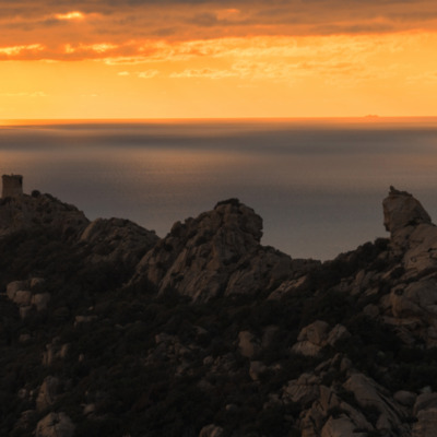 Le Lion de Roccapina au coucher de soleil drone