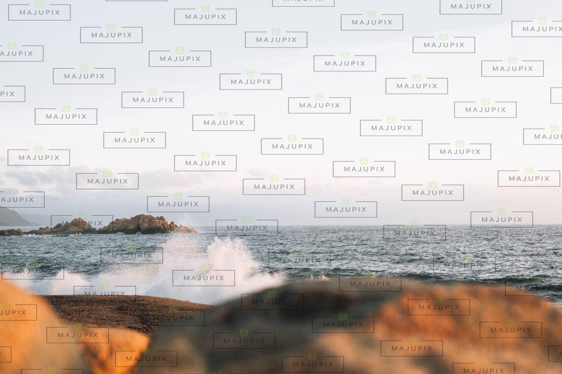 Plage du Liamone au coucher de soleil