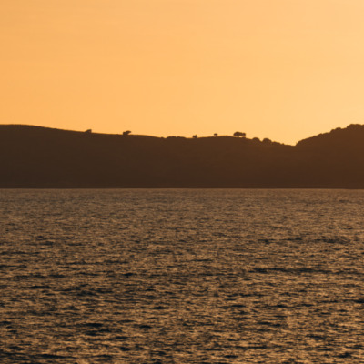 Plage du Liamone au coucher de soleil