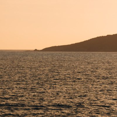 Plage du Liamone au coucher de soleil