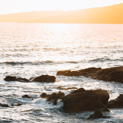 Plage de Sagone au coucher de soleil