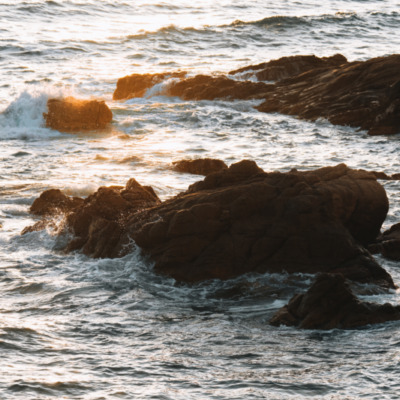 Plage de Sagone au coucher de soleil