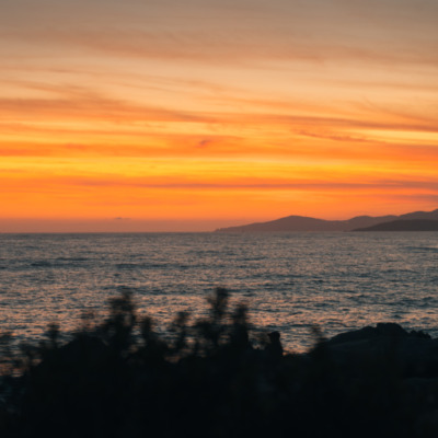 plage du Liamone au coucher de soleil