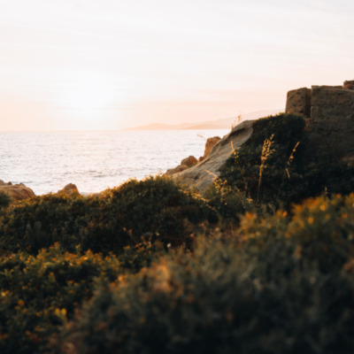 Plage de Sagone au coucher de soleil