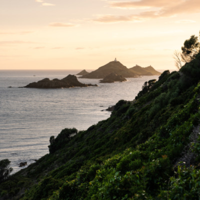 Coucher de soleil sur les Iles Sanguinaires Ajaccio drone