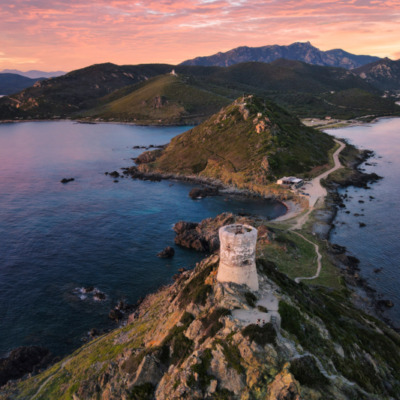Coucher de soleil sur les Iles Sanguinaires Ajaccio drone