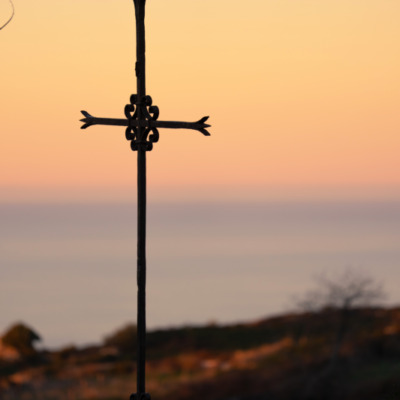 Vue depuis Sant'Antonino au coucher de soleil