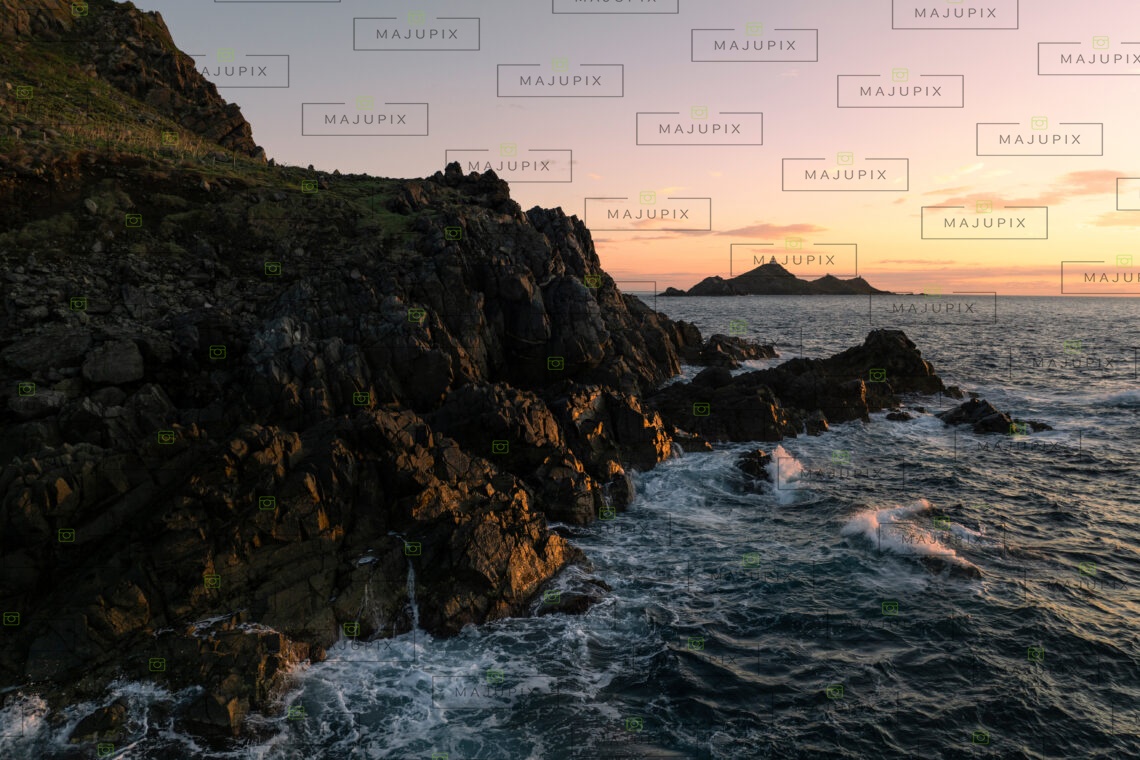 Coucher de soleil sur les Iles Sanguinaires Ajaccio drone