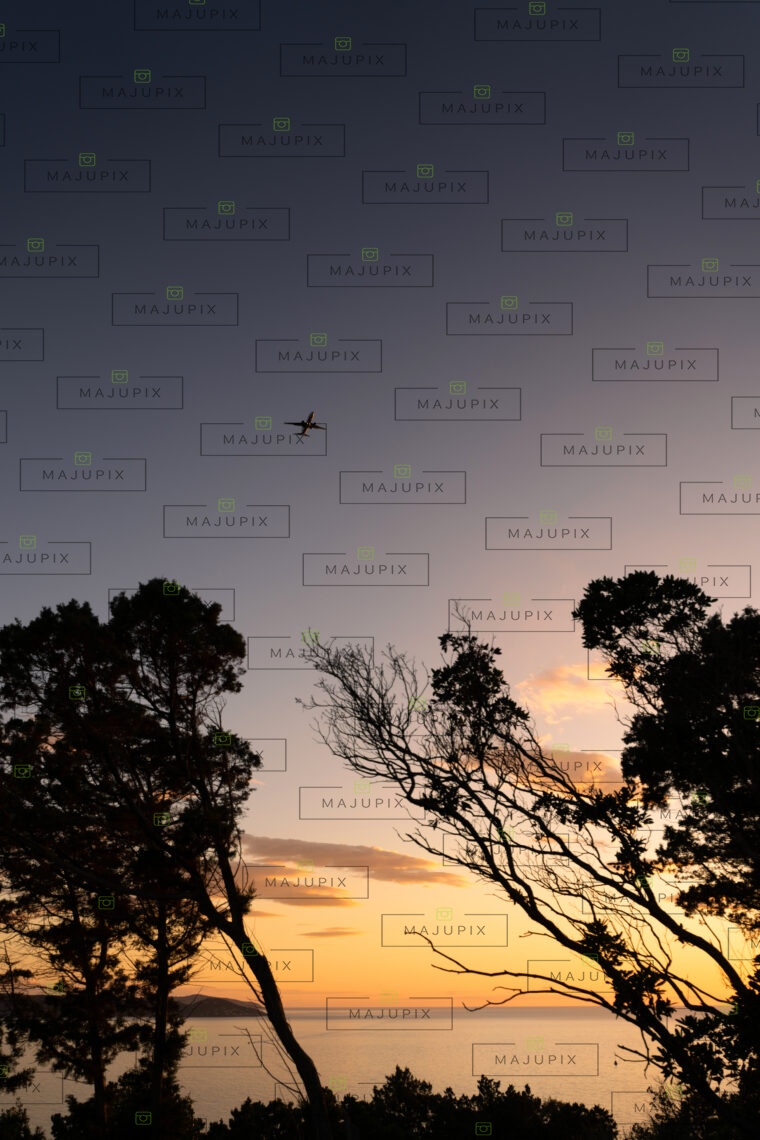 Tour génoise de l'Isolella au coucher de soleil