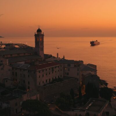 Bastia et son port au lever de soleil