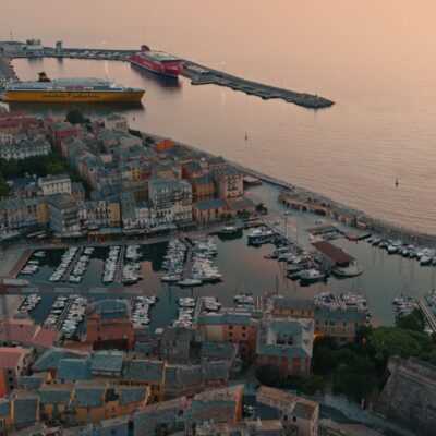 Bastia et son port au lever de soleil
