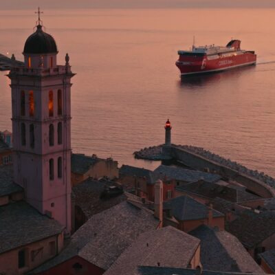 Bastia et son port au lever de soleil