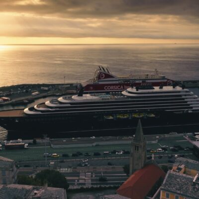 Bastia et son port au lever de soleil