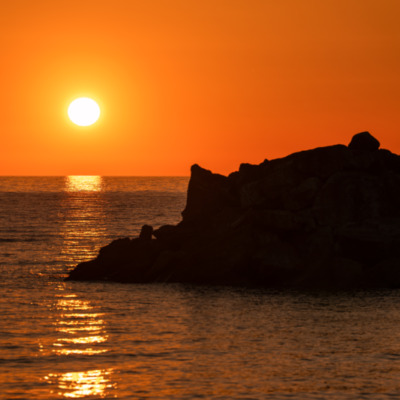 Coucher de soleil sur la marine de Giottani
