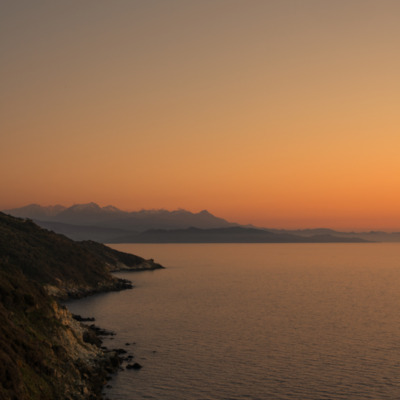 Coucher de soleil dans le  Cap Corse