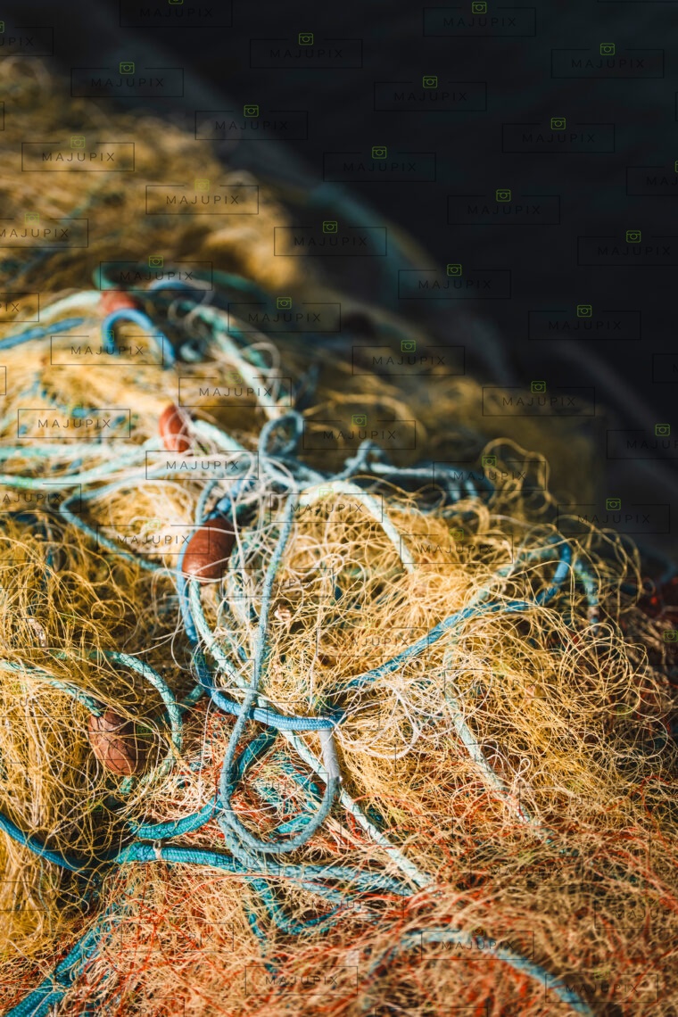 Filet de pêcheur sur le port d'Erbalunga