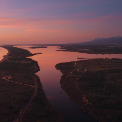 Etang de Biguglia et plage de l'Arinella au lever de soleil