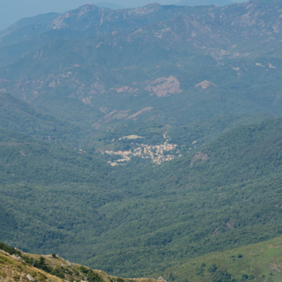 Village Bastelica depuis le sentier I Pozzi