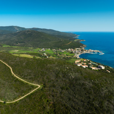 Santa-Severa depuis la plage du Misincu à Cagnano